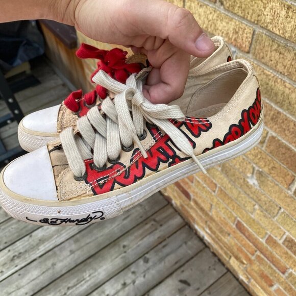 Vintage Ed Hardy Canvas Shoes Size 6 Womens - Picture 4 of 10